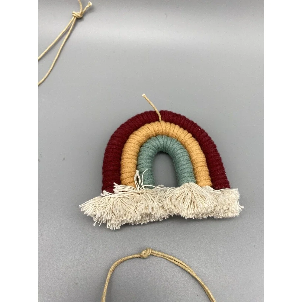 Set Of 8‎ Boho Macrame Rainbow Ornaments Wall Hangings